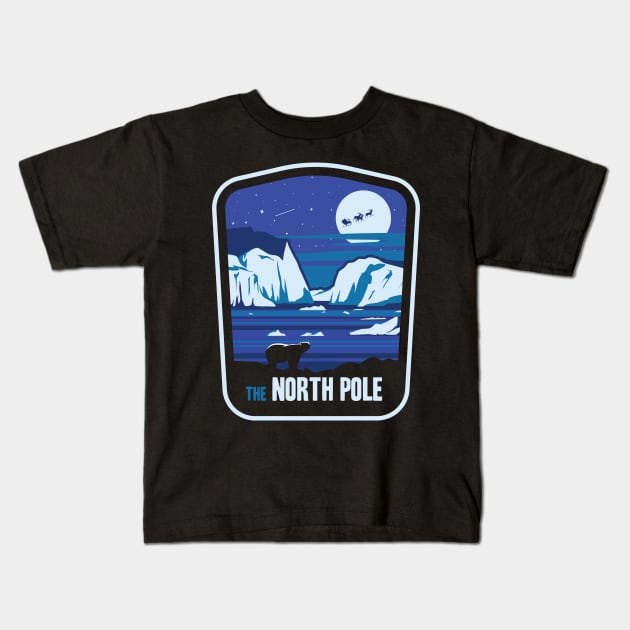 The North Pole Polar Bear Vintage Souvenir Design Gift Kids T-Shirt by Terrybogard97